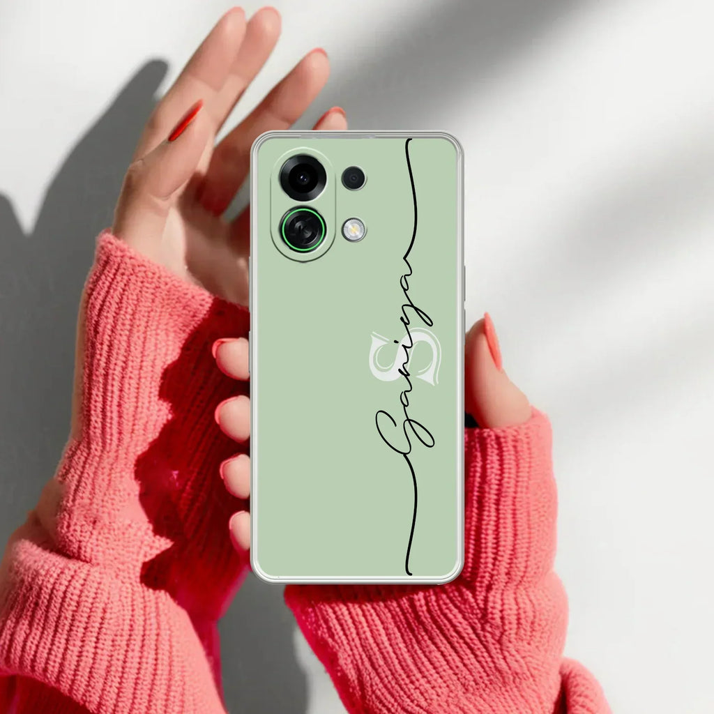 Personalized Initials Mint Green Anti Yellow Case For OPPO K13 Turbo Pro 5G