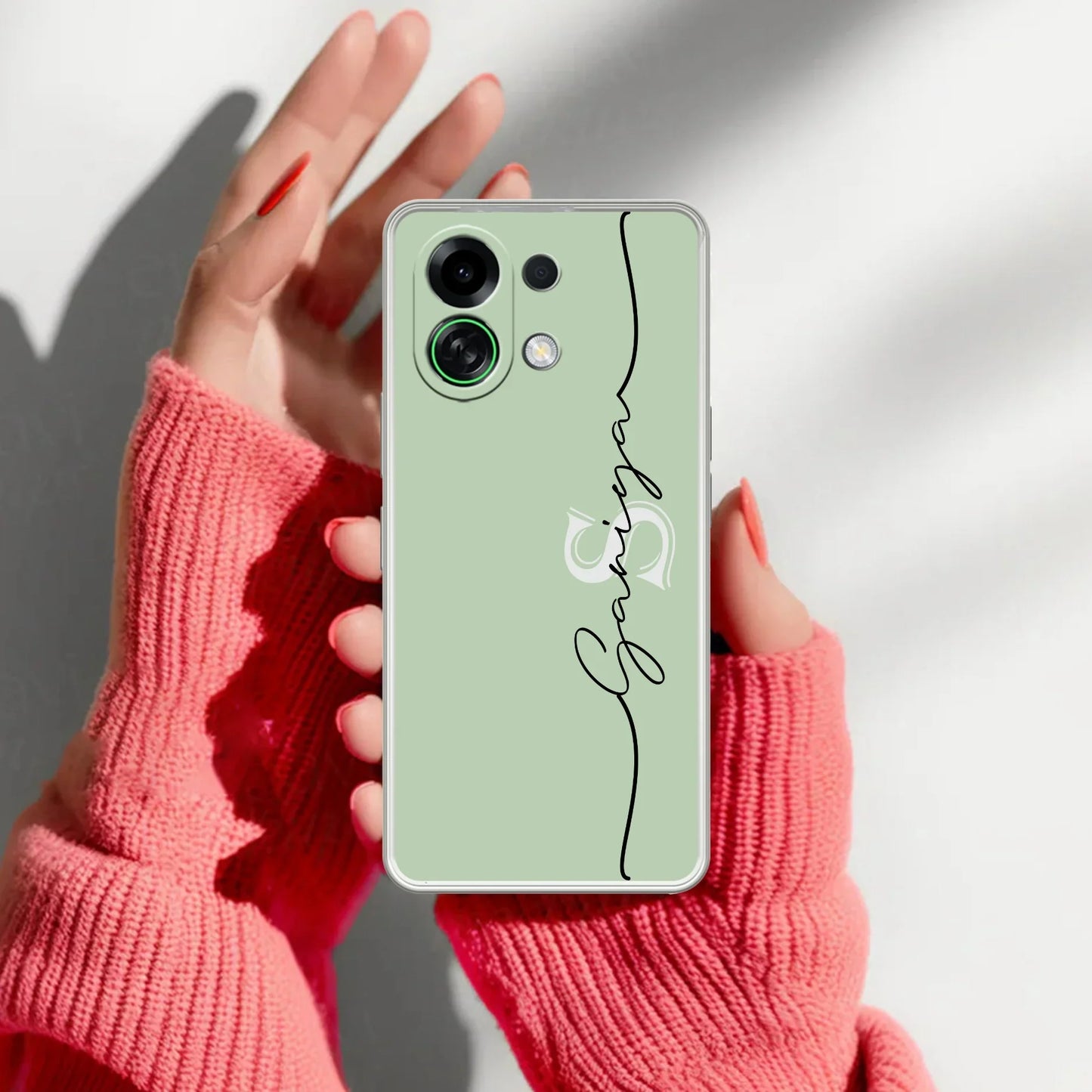 Personalized Initials Mint Green Silicon Case For Oppo - ShopOnCliQ