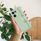 Personalized Initials Mint Green Anti Yellow Case For Oppo Reno 13 Pro 5G