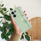 Personalized Initials Mint Green Anti Yellow Case For Oppo Reno 8 Pro 5G