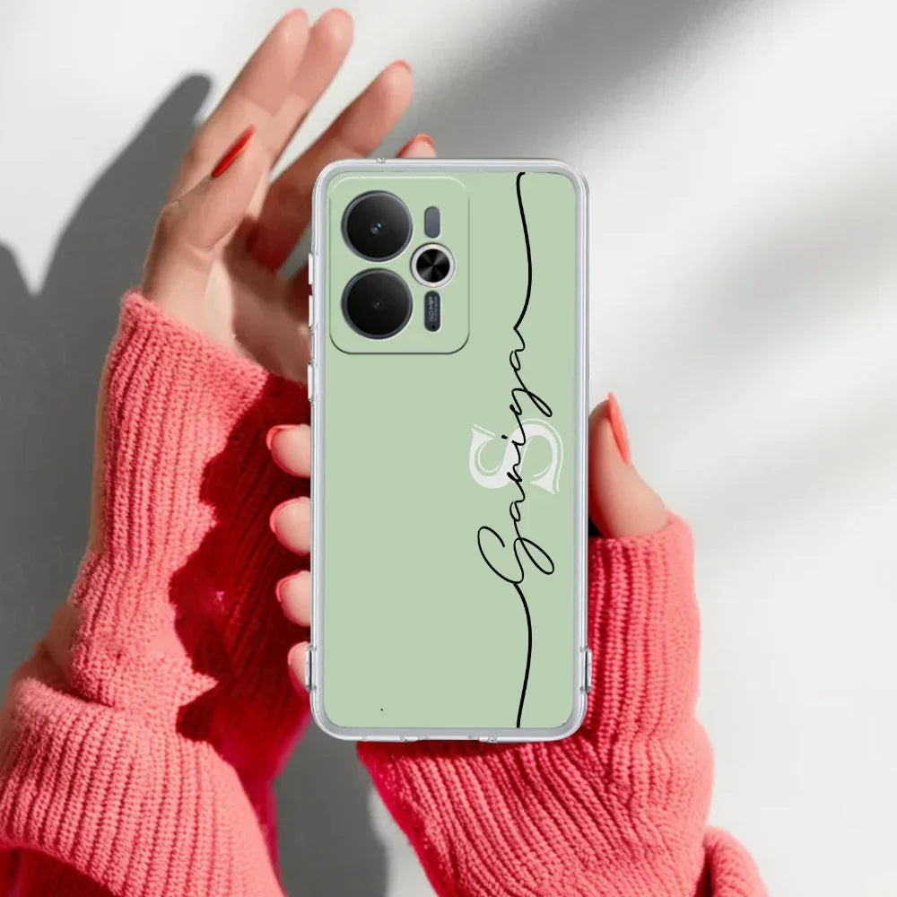 Personalized Initials Mint Green Silicon Case For Realme 13 Pro Plus 5G