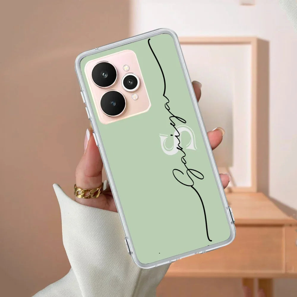 Personalized Initials Mint Green Silicon Case For Realme Narzo 80 Lite 5G