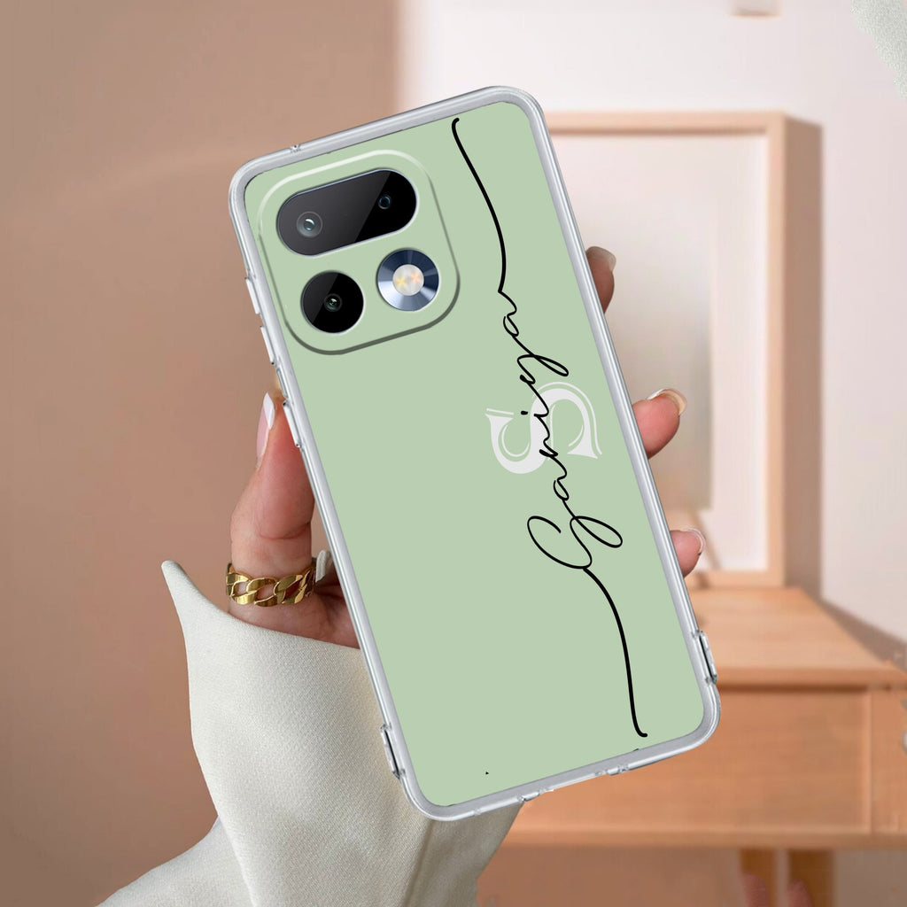 Personalized Initials Mint Green Anti Yellow Case For Realme 16 Pro 5G