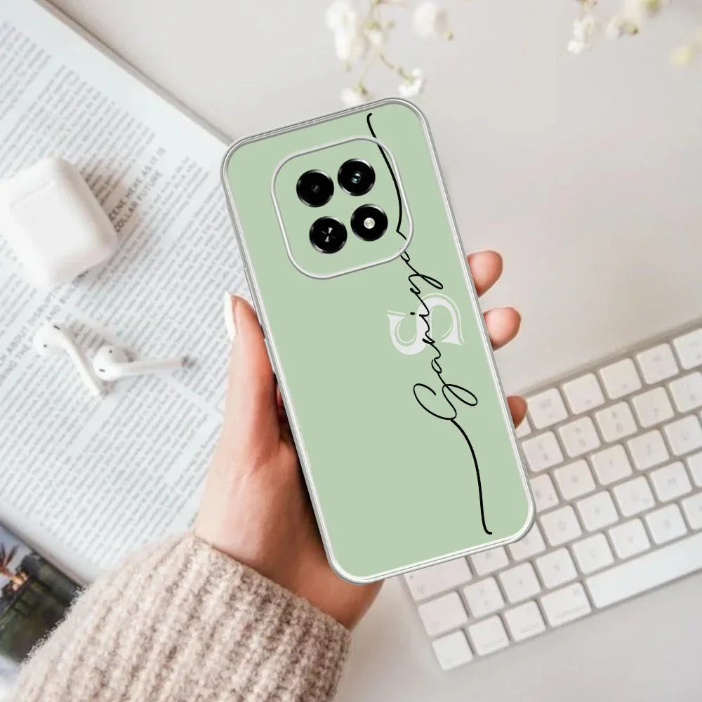Personalized Initials Mint Green Anti Yellow Case For Oppo F29 5G