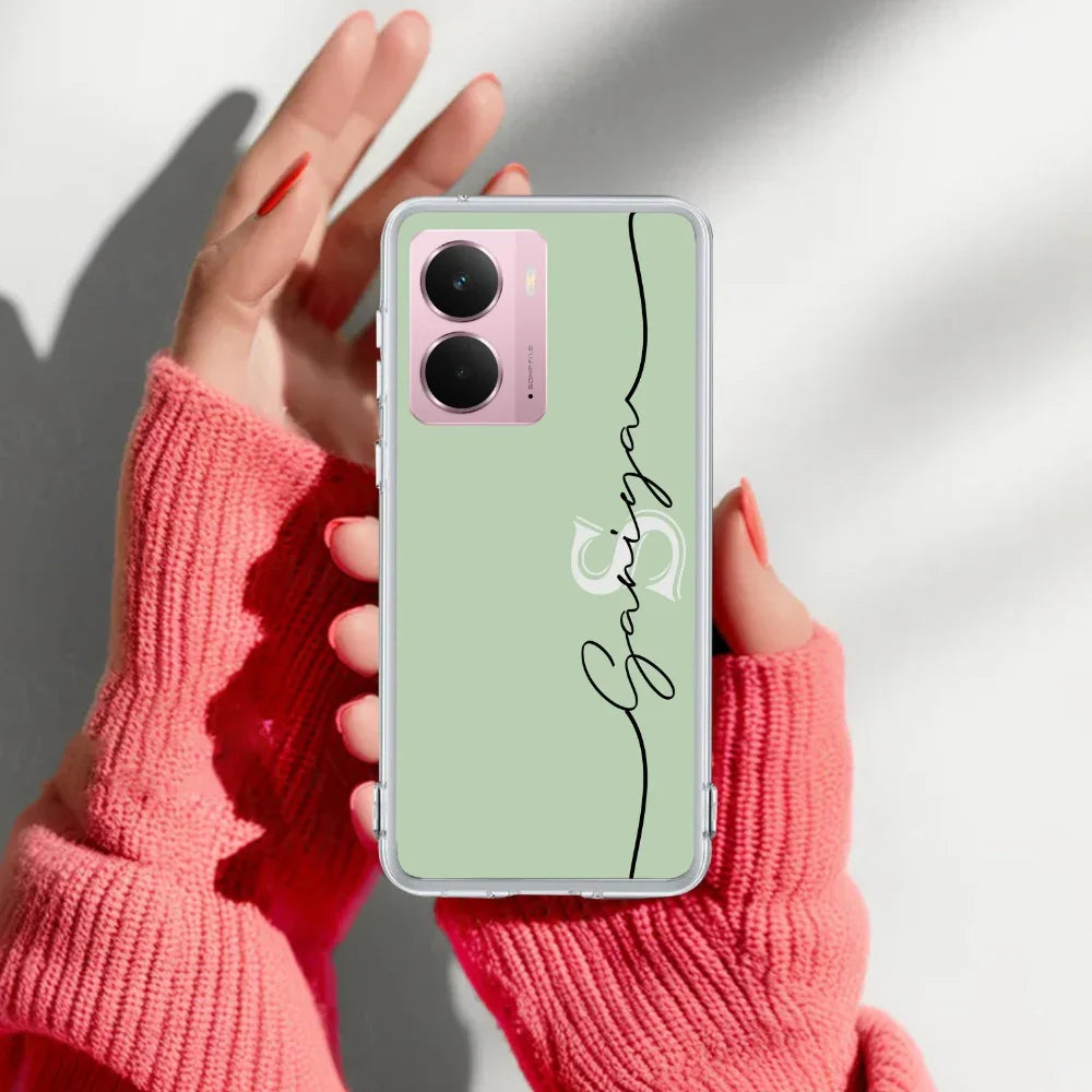 Personalized Initials Mint Green Silicon Case For Realme/Narzo - ShopOnCliQ