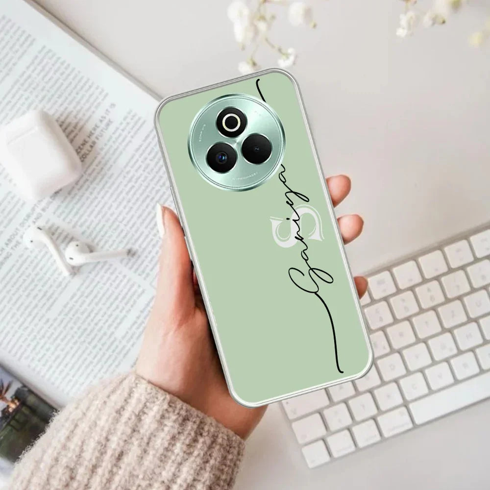 Personalized Initials Mint Green Silicon Case For Realme 13 5G