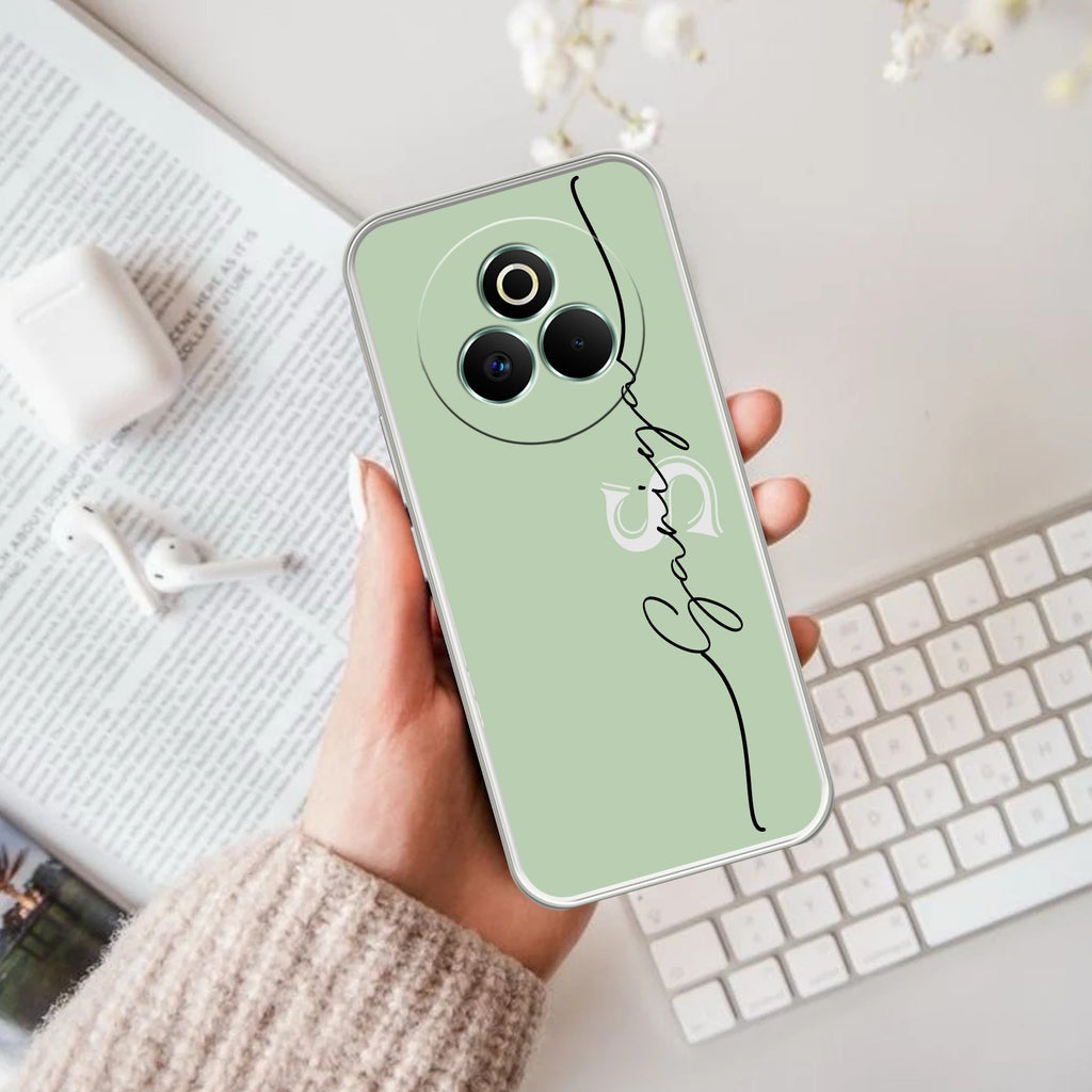 Personalized Initials Mint Green Anti Yellow Case For Realme P3 Pro 5G