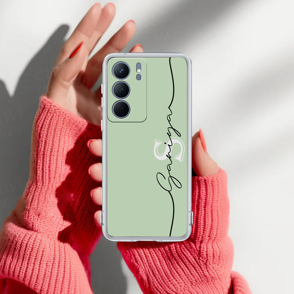 Personalized Initials Mint Green Anti Yellow Case For Realme Narzo 80x 5G