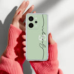 Personalized Initials Mint Green Silicon Case For Realme/Narzo