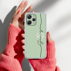 Personalized Initials Mint Green Anti Yellow Case For Redmi 12 4G
