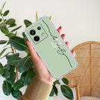 Personalized Initials Mint Green Silicon Case For Redmi 13C 4G