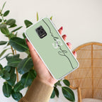 Personalized Initials Mint Green Anti Yellow Case For Redmi Note 10 lite