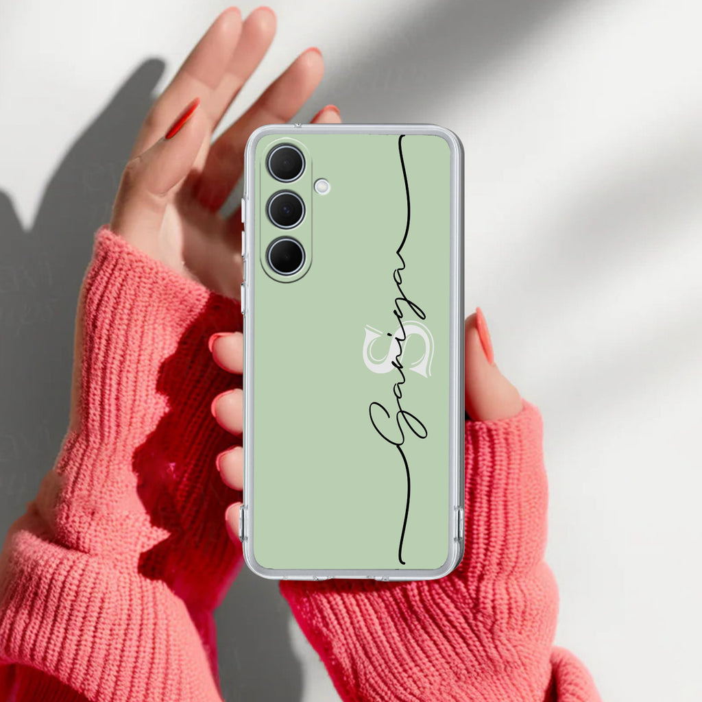 Personalized Initials Mint Green Anti Yellow For Samsung Galaxy A37 5G