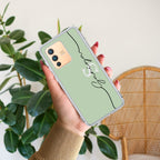 Personalized Initials Mint Green Anti Yellow Case For Vivo V23 5G