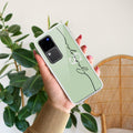 Personalized Initials Mint Green Anti Yellow Case For Vivo V30 Pro 5G