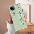 Personalized Initials Mint Green Silicon Case For Vivo X100 5G