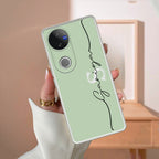 Personalized Initials Mint Green Anti Yellow Case For Vivo V50 5G