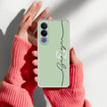 Personalized Initials Mint Green Silicon Case For Vivo V70 FE 5G