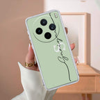 Personalized Initials Mint Green Silicon Case For Vivo