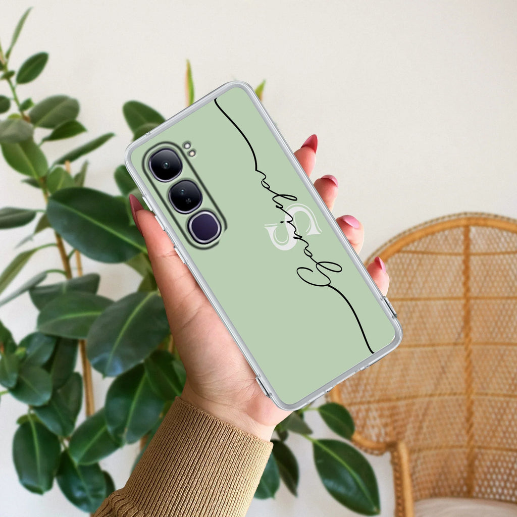 Personalized Initials Mint Green Silicon Case For Vivo - ShopOnCliQ