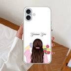 Personalized Pink Blossom Girl Anti Yellow Clear Case For iPhone 17