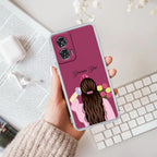 Personalized Pink Blossom Girl Anti Yellow Case For Motorola G96 5G