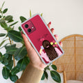 Personalized Pink Blossom Girl Anti Yellow Case For Motorola G84 5G