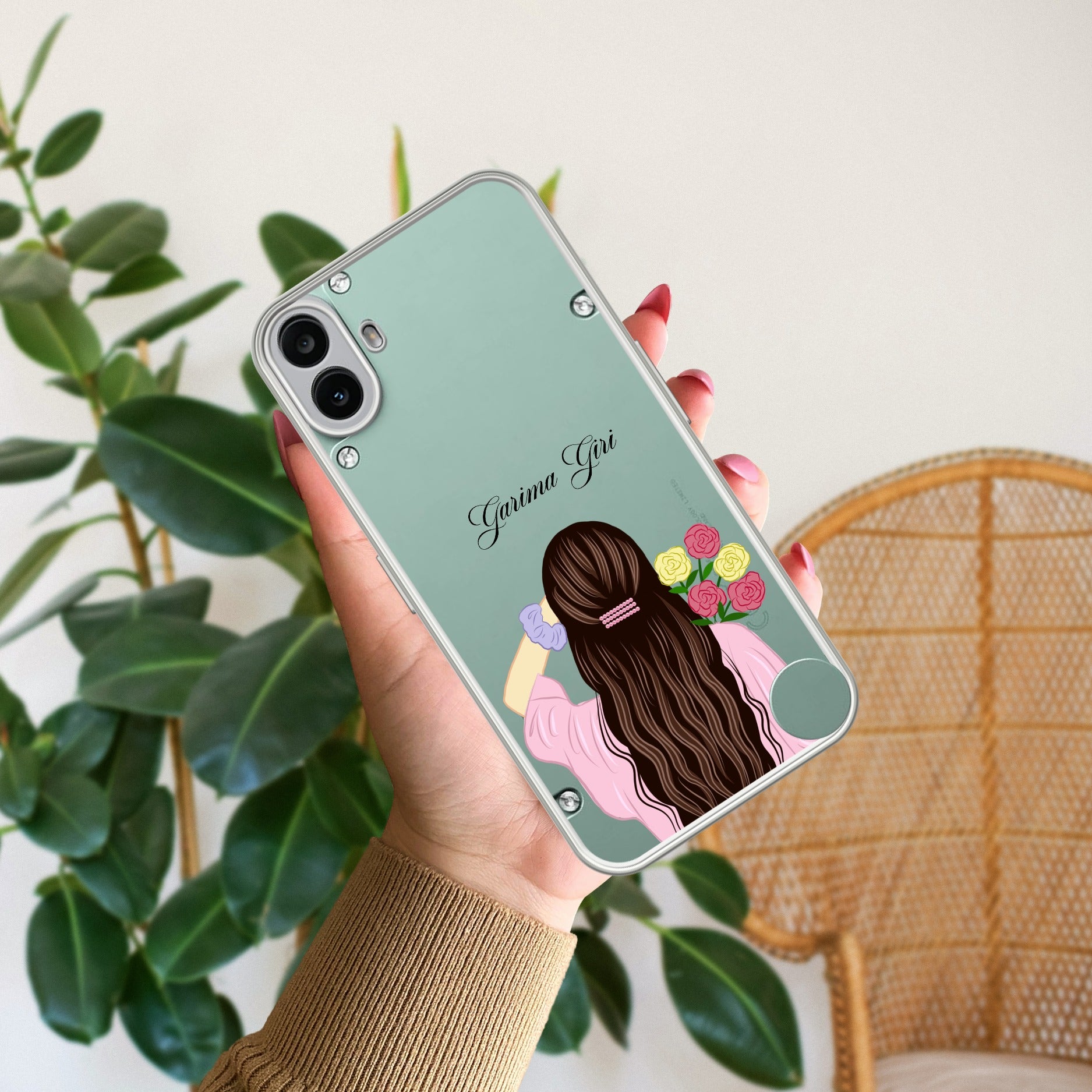 Personalized Pink Blossom Girl Anti Yellow Case For CMF Nothing Phone 1 5G