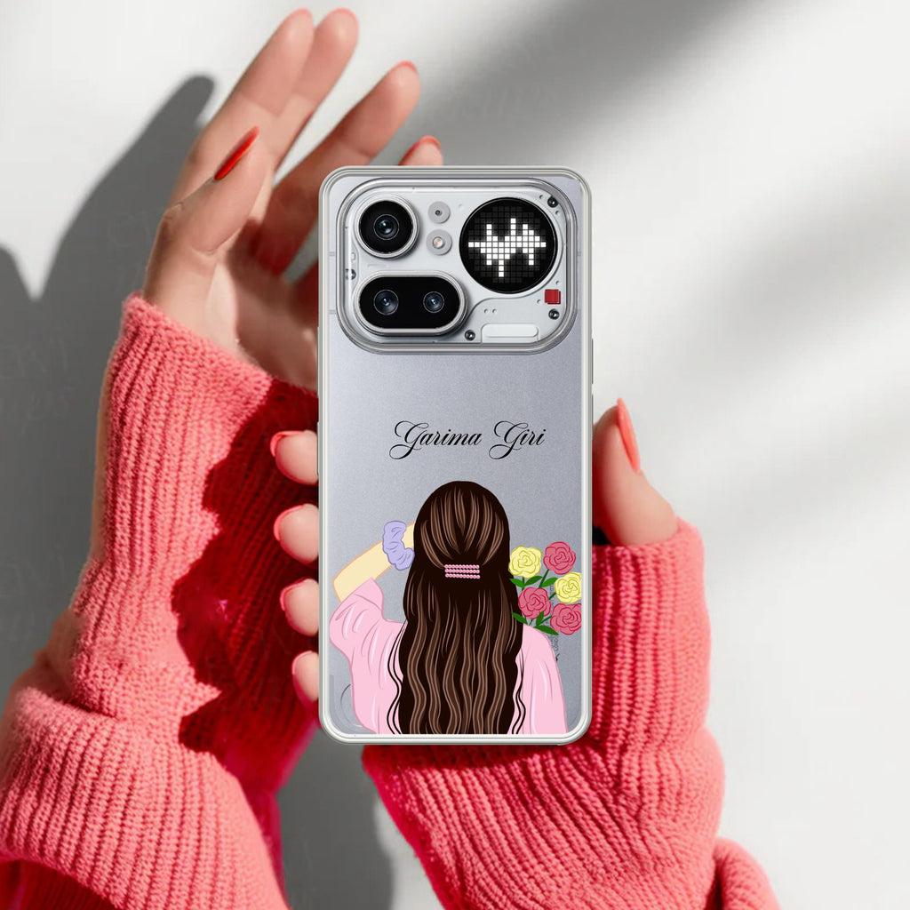 Personalized Pink Blossom Girl Anti Yellow Case For Nothing Phone 4A Pro 5G