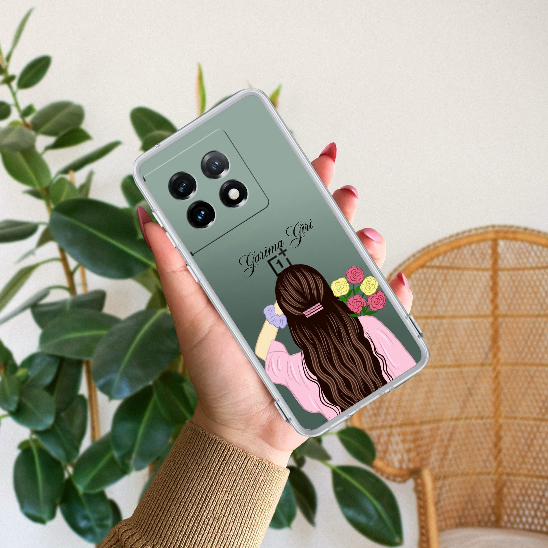 Personalized Pink Blossom Girl Anti Yellow Case For OnePlus 11R 5G