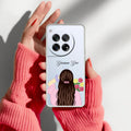 Personalized Pink Blossom Girl Transparent Silicon Case For OnePlus 12 5G