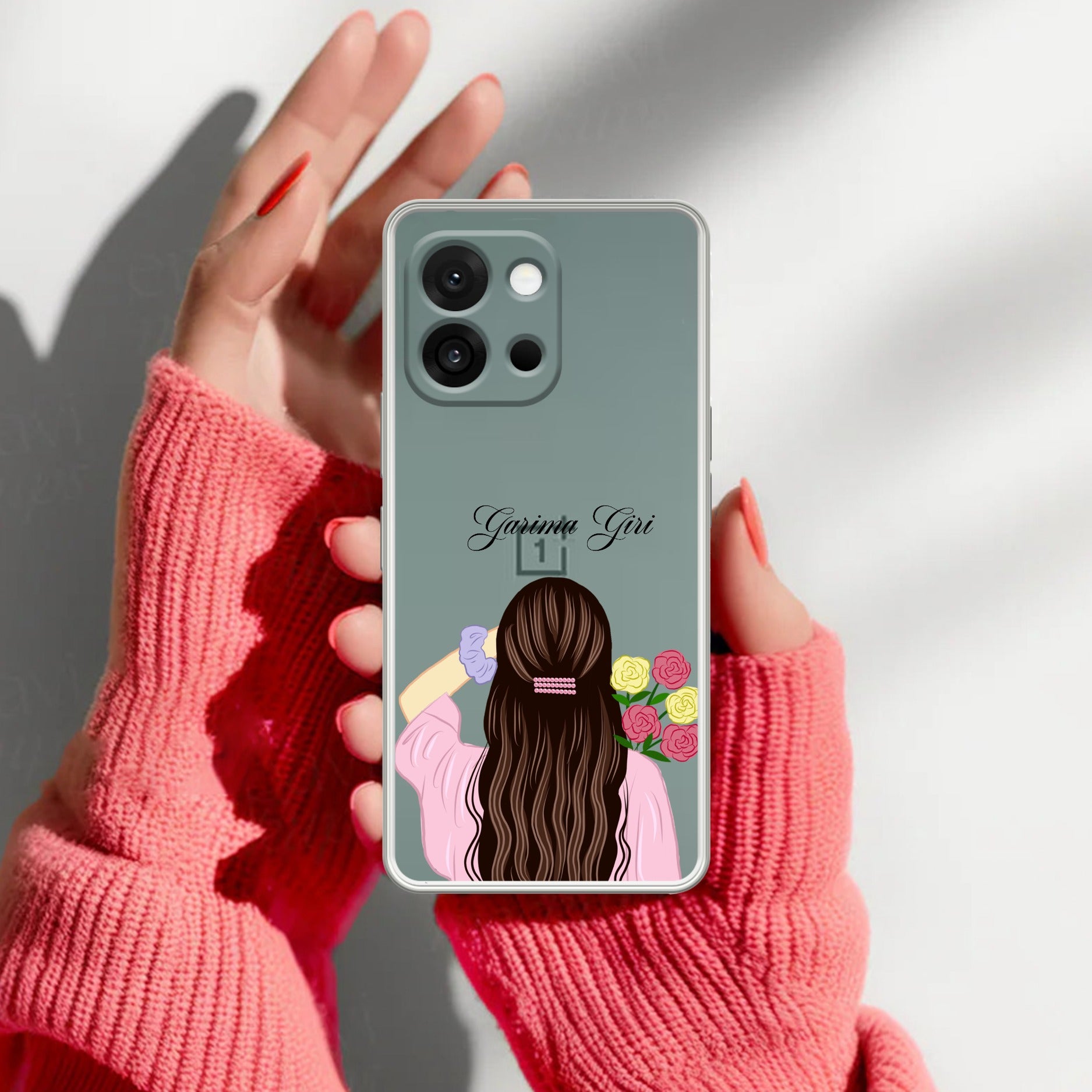 Personalized Pink Blossom Girl Anti Yellow Case For OnePlus 13s 5G