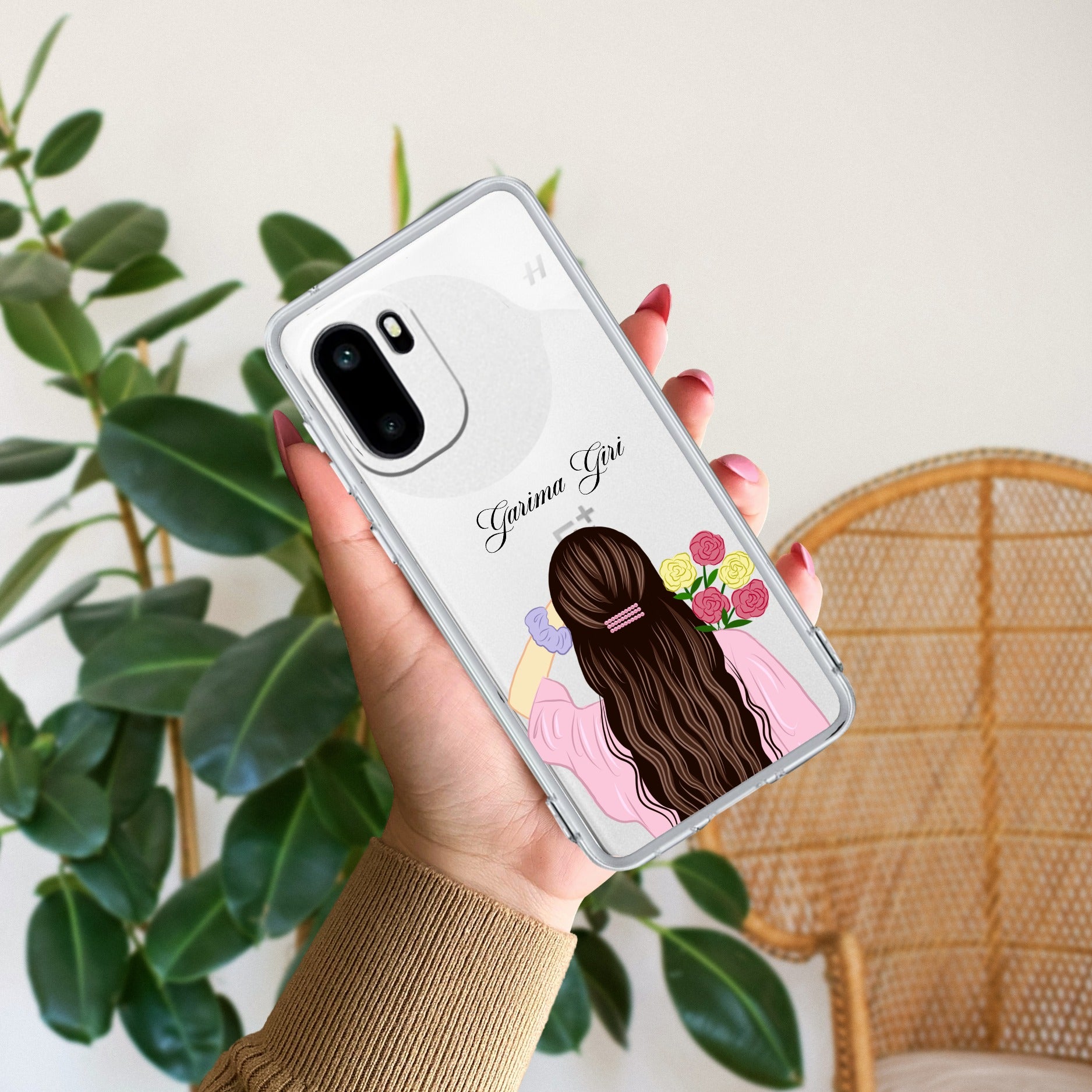Personalized Pink Blossom Girl Anti Yellow Case For OnePlus 15R 5G