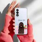 Personalized Pink Blossom Girl Transparent Silicon Case For OnePlus