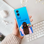 Personalized Pink Blossom Girl Transparent Silicon Case For OnePlus Nord CE 4 Lite 5G