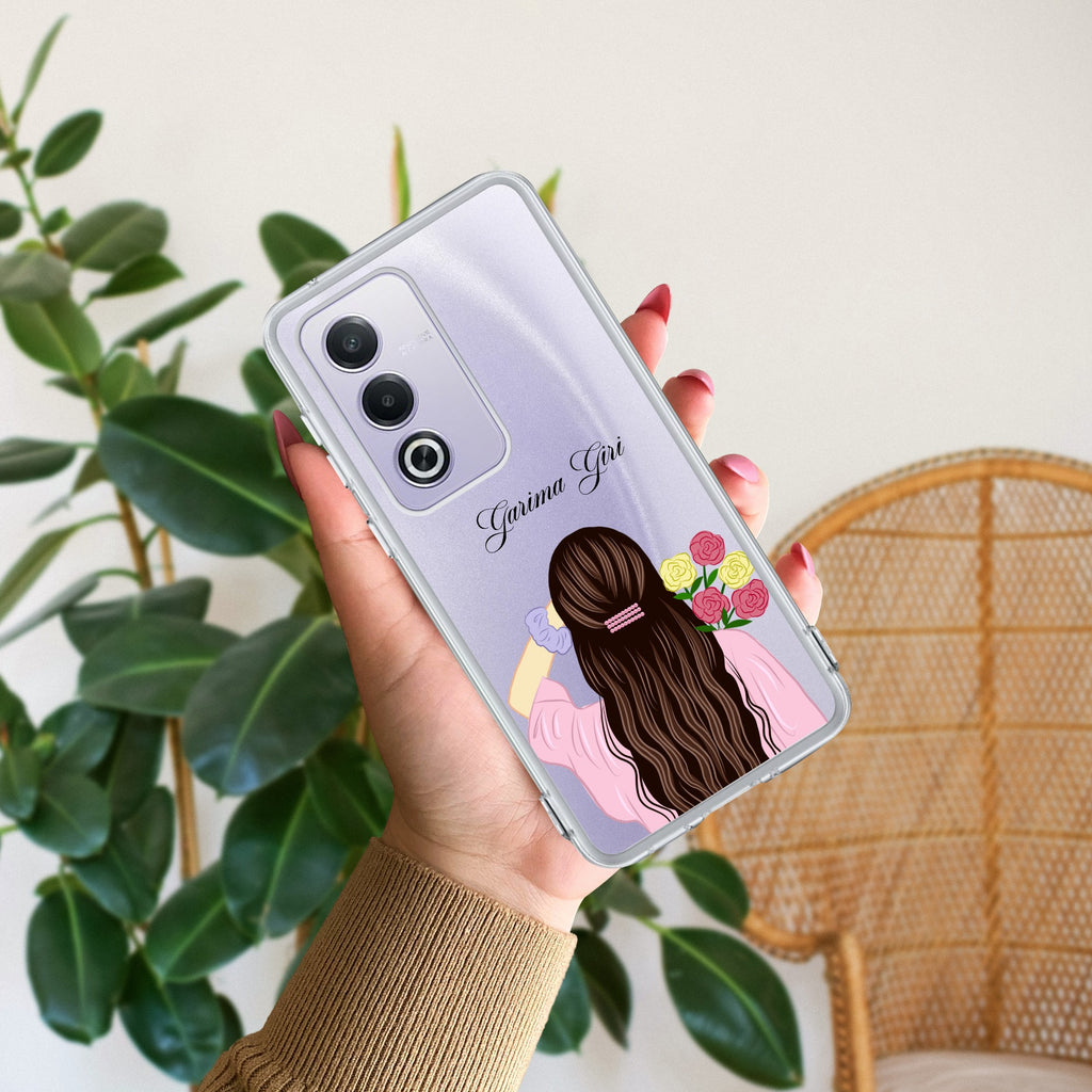 Personalized Pink Blossom Girl Anti Yellow Case For Oppo A3 Pro 5G