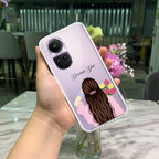 Personalized Pink Blossom Girl Anti Yellow Case For Oppo Reno 10 5G