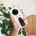 Personalized Pink Blossom Girl Transparent Silicon Case For Realme 14 Pro 5G