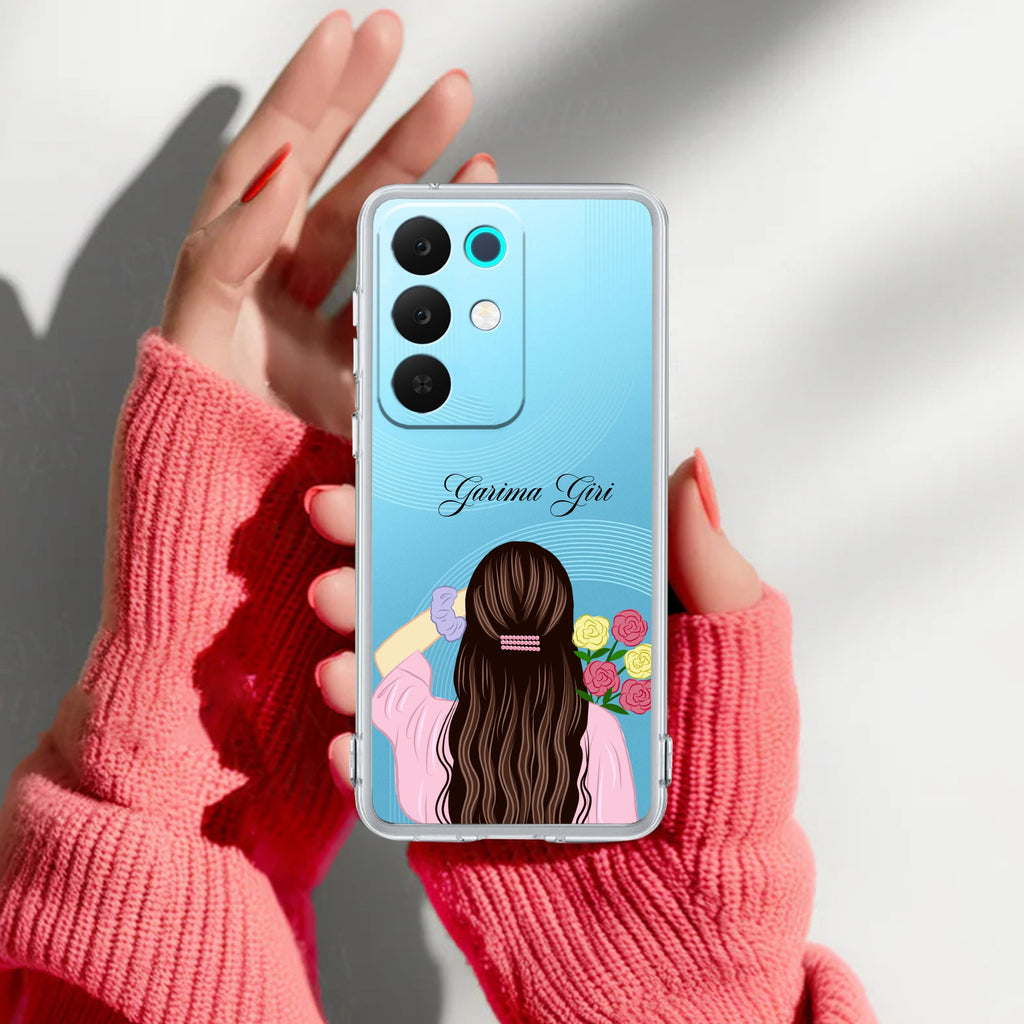Personalized Pink Blossom Girl Anti Yelllow Case For Realme 15X 5G
