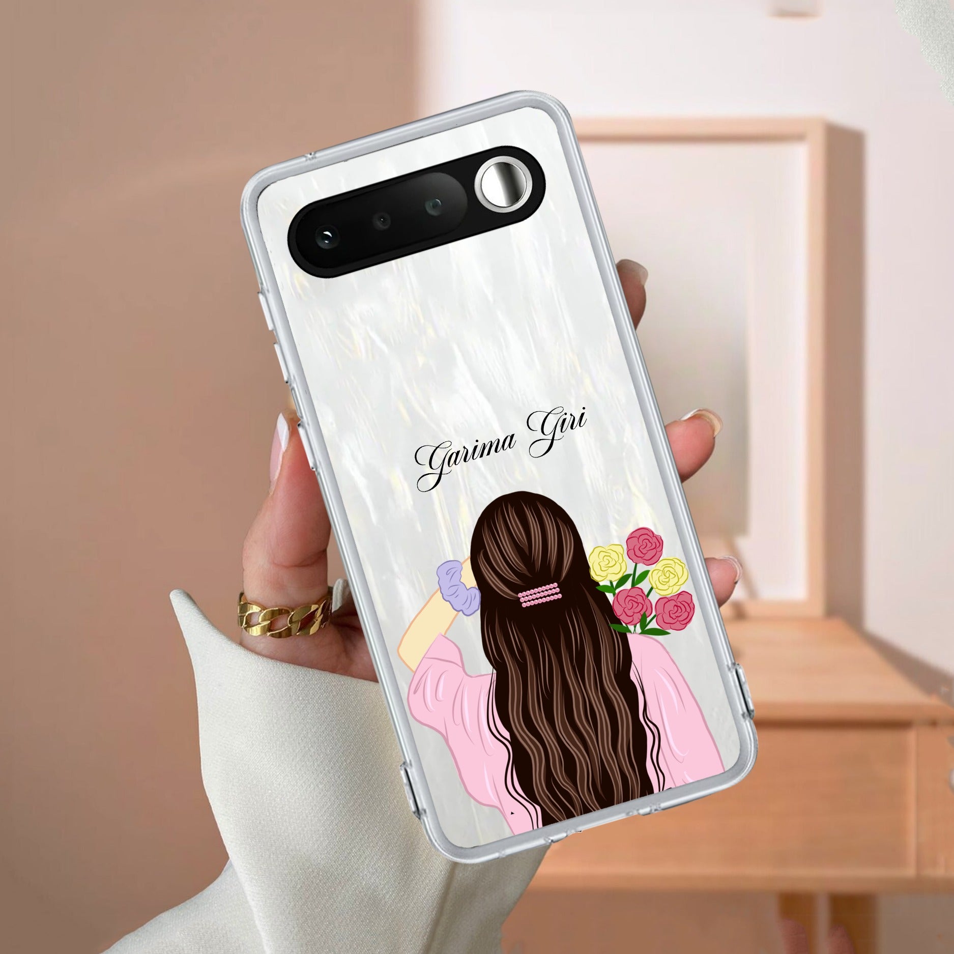 Personalized Pink Blossom Girl Anti Yellow Case For Realme 16 5G