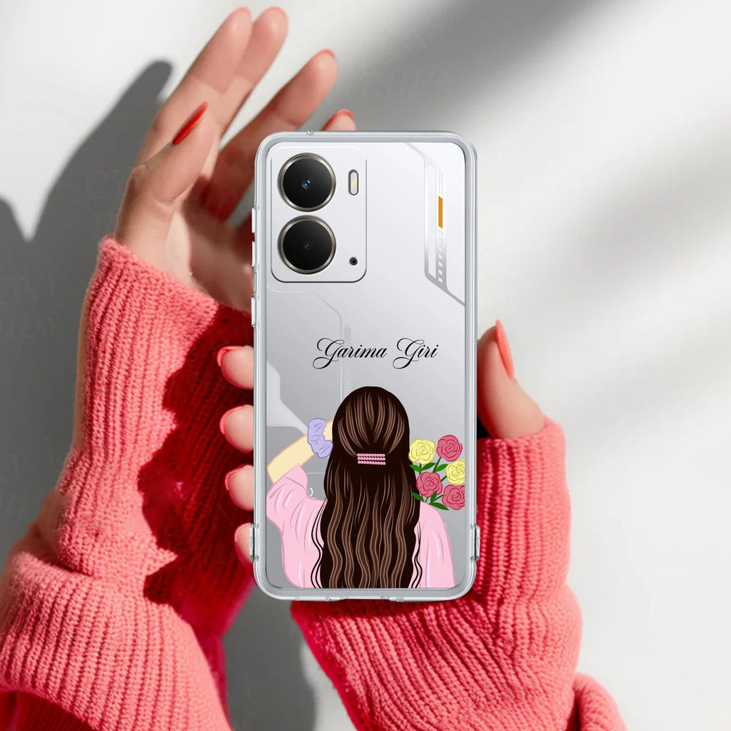 Personalized Pink Blossom Girl Anti Yelllow Case For Realme P3 5G