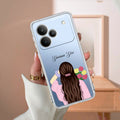 Personalized Pink Blossom Girl Transparent Silicon Case For Realme P4 5G