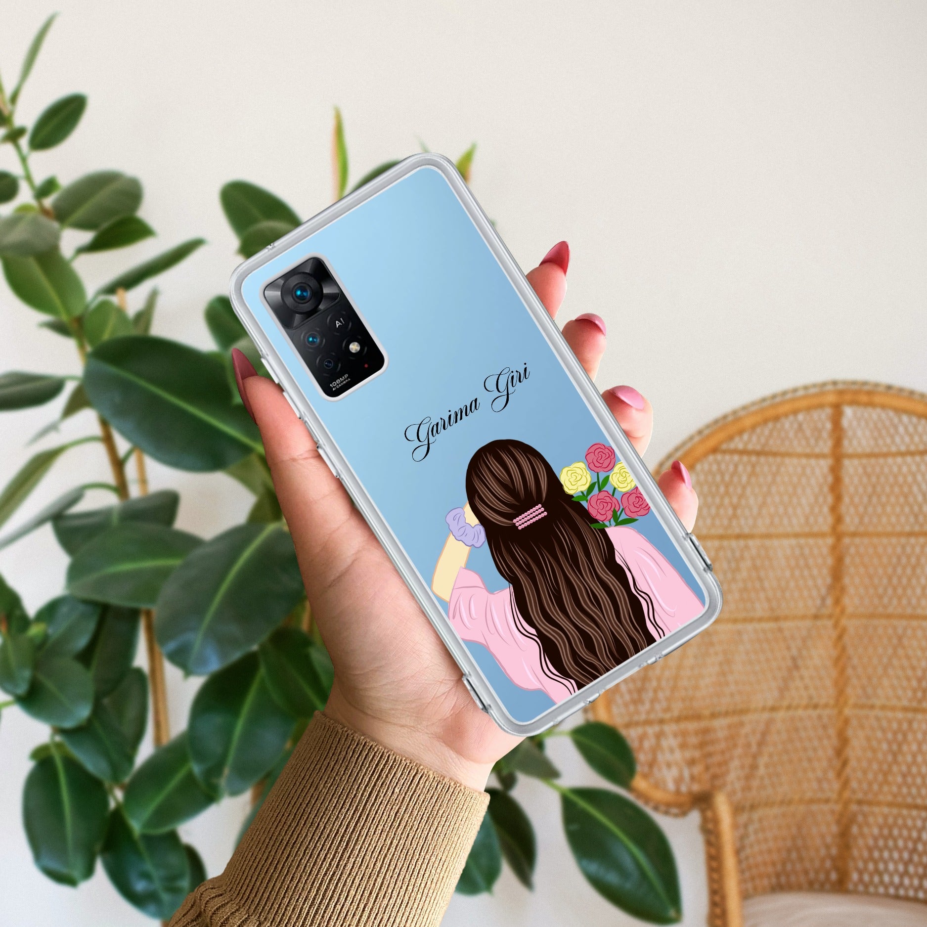 Personalized Pink Blossom Girl Transparent Silicon Case For Redmi/Xiaomi