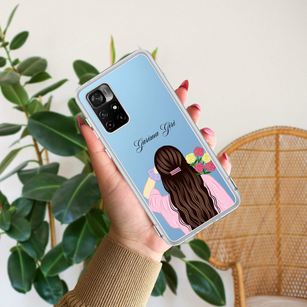 Personalized Pink Blossom Girl Transparent Silicon Case For Redmi/Xiaomi