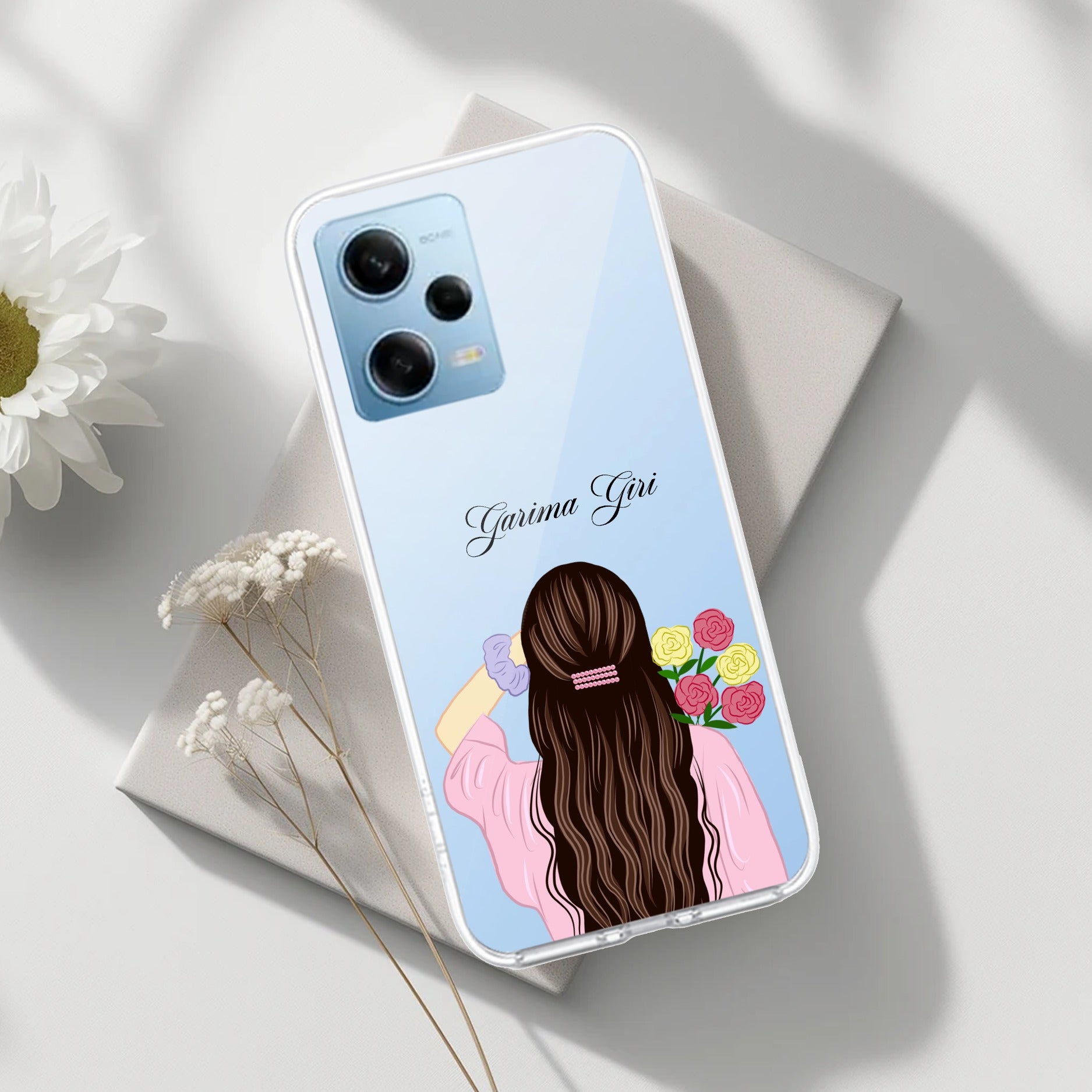 Personalized Pink Blossom Girl Transparent Silicon Case For Redmi/Xiaomi