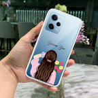 Personalized Pink Blossom Girl Transparent Silicon Case For Redmi Note 11 Pro / Redmi Note 11 Pro Plus 5G