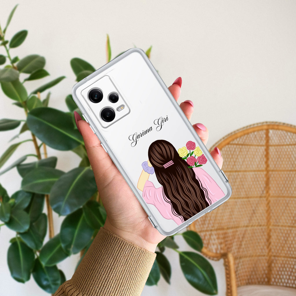 Personalized Pink Blossom Girl Transparent Silicon Case For Redmi/Xiaomi