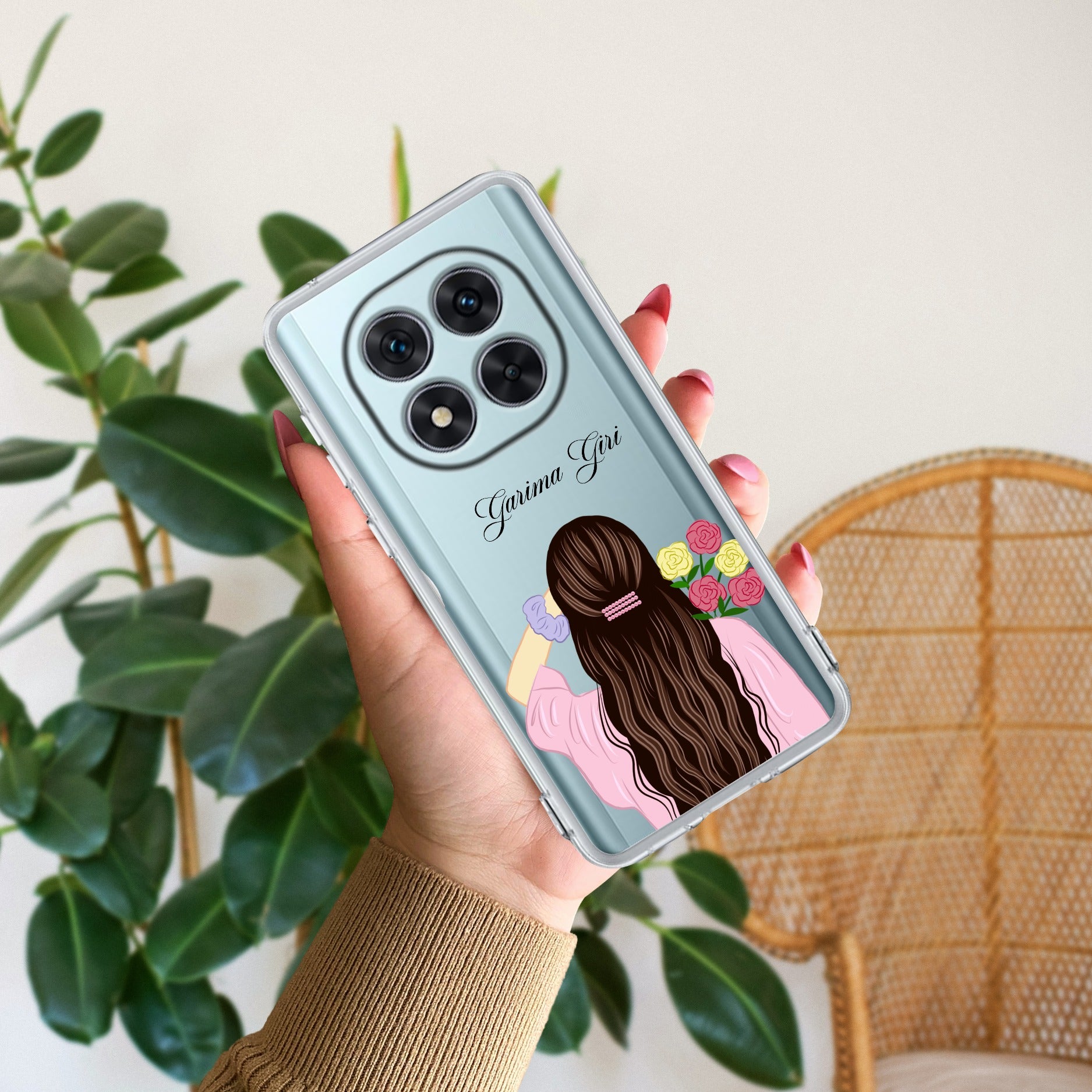 Personalized Pink Blossom Girl Transparent Silicon Case For Redmi/Xiaomi