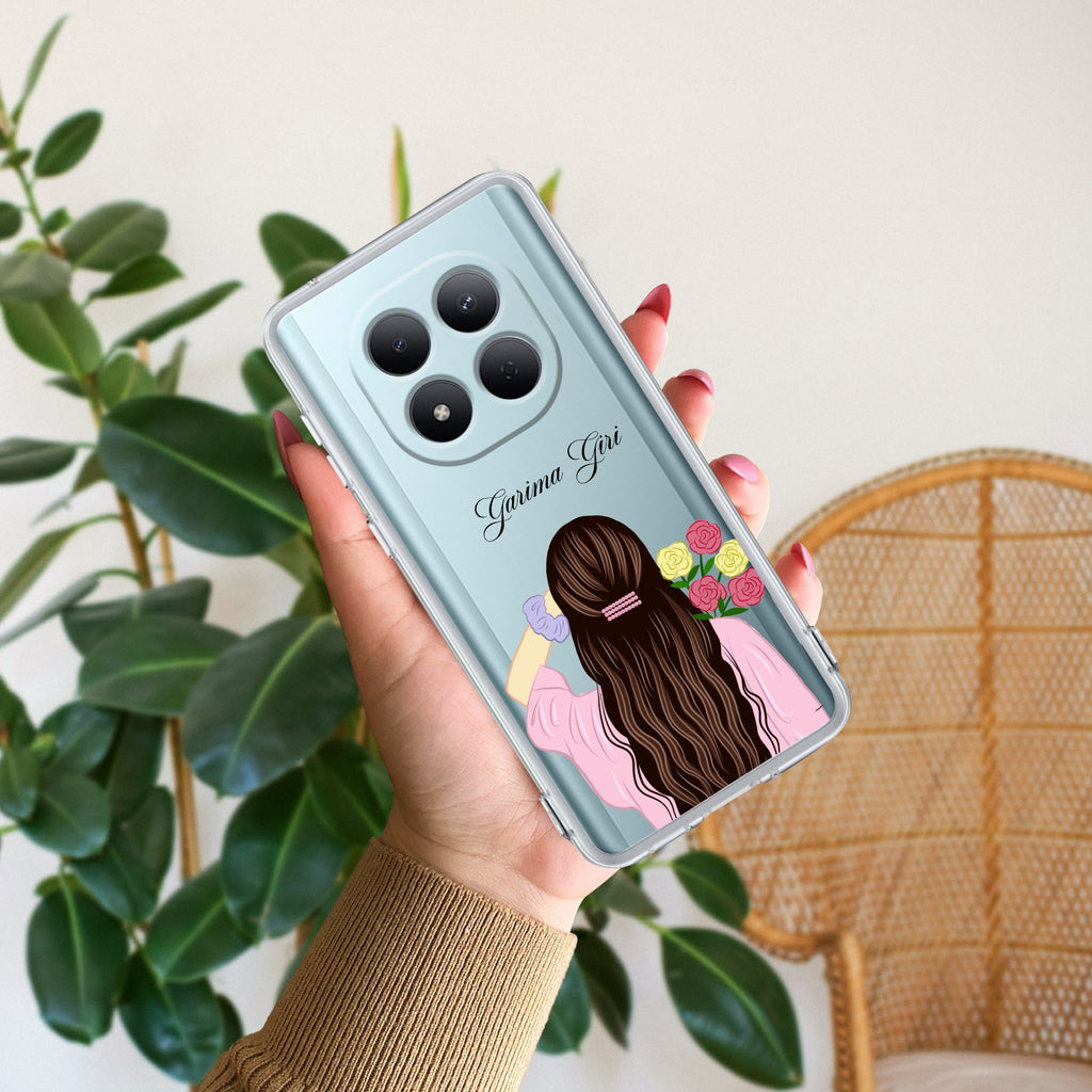 Personalized Pink Blossom Girl Anti Yellow Case For Redmi Note 15 Pro Plus 5G