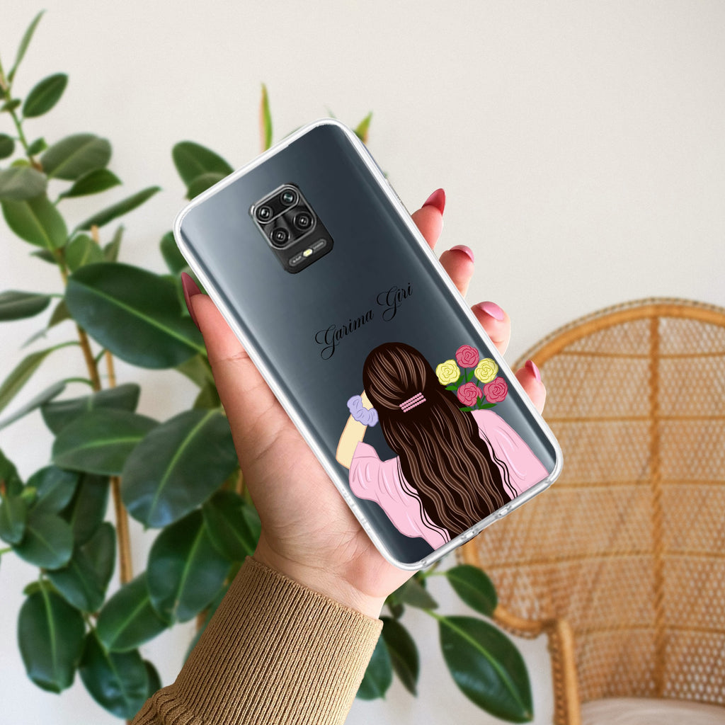 Personalized Pink Blossom Girl Anti Yellow Case For Redmi Note 9 Pro